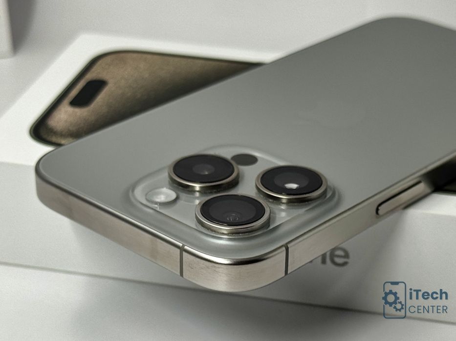 iPhone 15 Pro, 128GB, Natural Titanium, 100% батерия, ОТЛИЧЕН, 2г. ГАРАНЦИЯ!