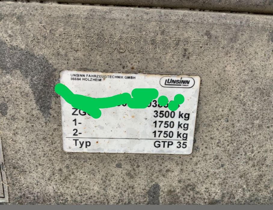 Карго Ремарке Unsinn GTP 35 3.5т. Падащ борд.