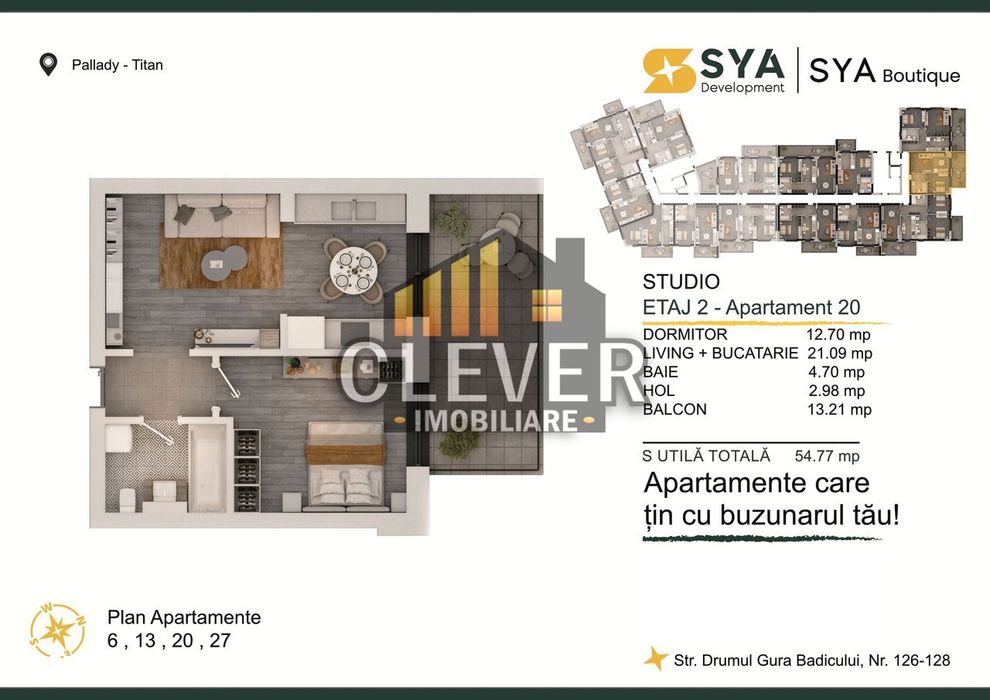 Apartament 2 camere Pallady,  55 mp, Comision 0% ideal investitie