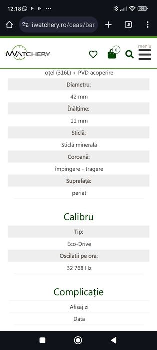 Ceas barbatesc elegant Citizen Eco-Drive AW0015-08EE
