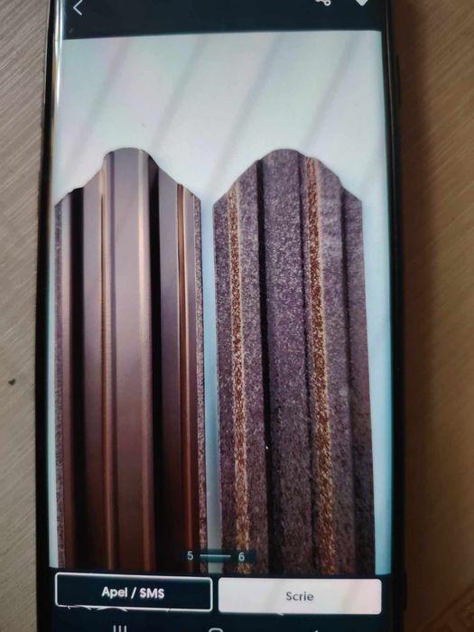 Vand sipca metalica de gard dublu vopsit gri antracid si negru mat