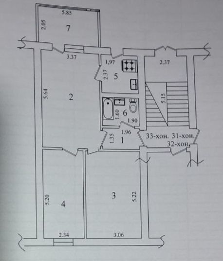 ПРОДАЕТСЯ Чирчик ш. Ок ковок кирпичный дом 3/3/4 65 м²