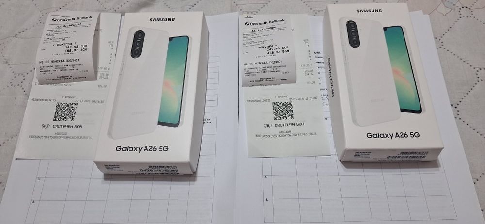 Чисто нов на топ цена Samsung galaxy A26/8GB/256GB-слушалки-Power bank