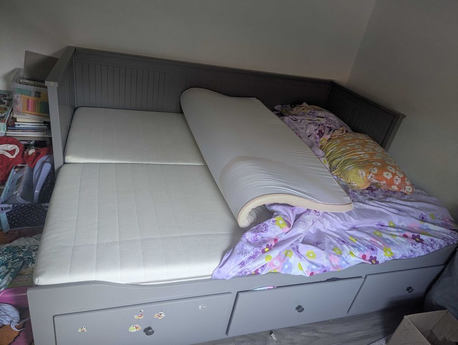 Divan copii 160x200 extensibil culoare gri