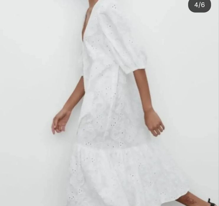 Платье Zara свободного кроя. Хлопок.