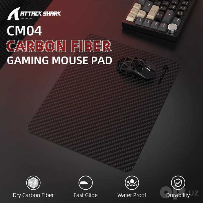 ATTACK SHARK CM04 Genuine Carbon Fiber eSport Gaming Mousepad