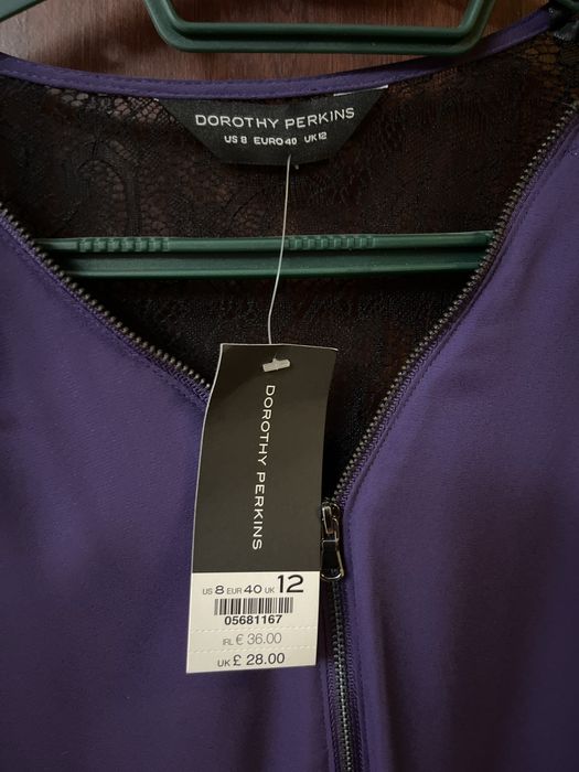 Bluza mov cu plasa neagra noua cu eticheta