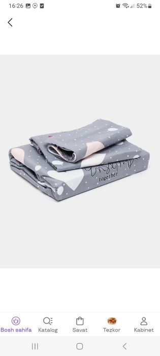 Pastel 2 kishilik,choyshablar to'plami,