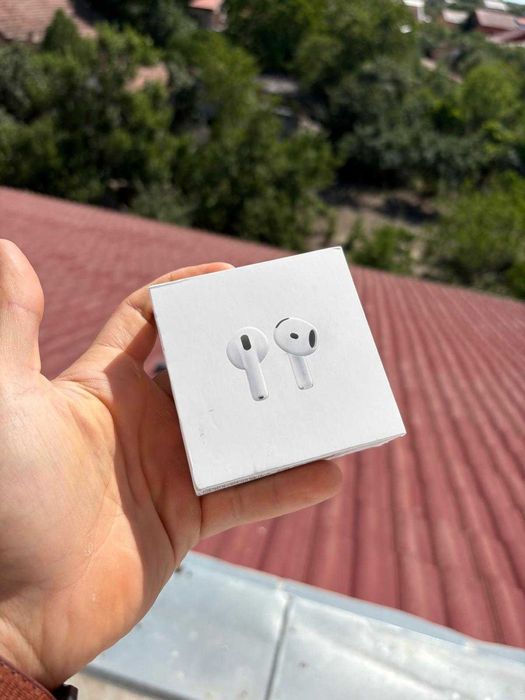 Casti APPLE AirPods 4,Wireless,Bluetooth, Microfon, ALBE, NOI SIGILATE