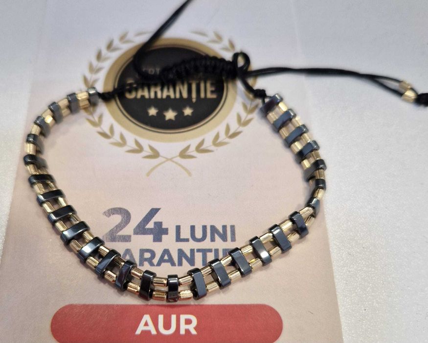 Bratara cu snur si  bile/bile din aur (AG32 B28282.1)  2 ANI GARANTIE!