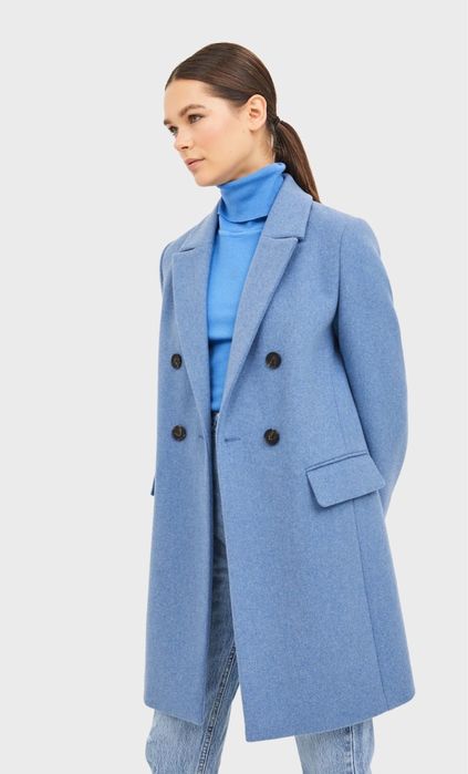 Stradivarius зимно палто в небесно син цвят Zara