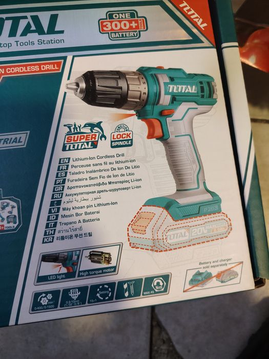 Акумулаторен винтоверт TOTAL INDUSTRIAL, 20 V, 45 Nm, без батерия