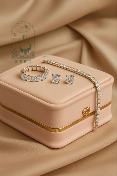 Модный комплект тенисска серебро 925пробы