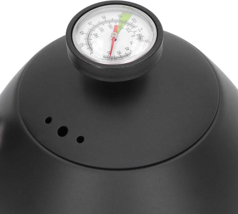 Fierbator/Ceainic ceai/cafea cu termometru, gat lung, Black cu termostat, aspect Classic Japan