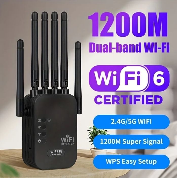 WiFi 6 усилвател / репитер Dual Band 2.4 и 5 GHz