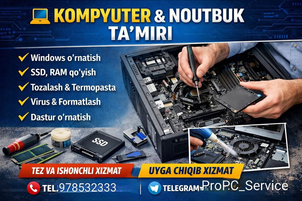 Kompyuter Usta  Windows  SSD Tozalash
Qizib ketyaptimi? O‘yin och