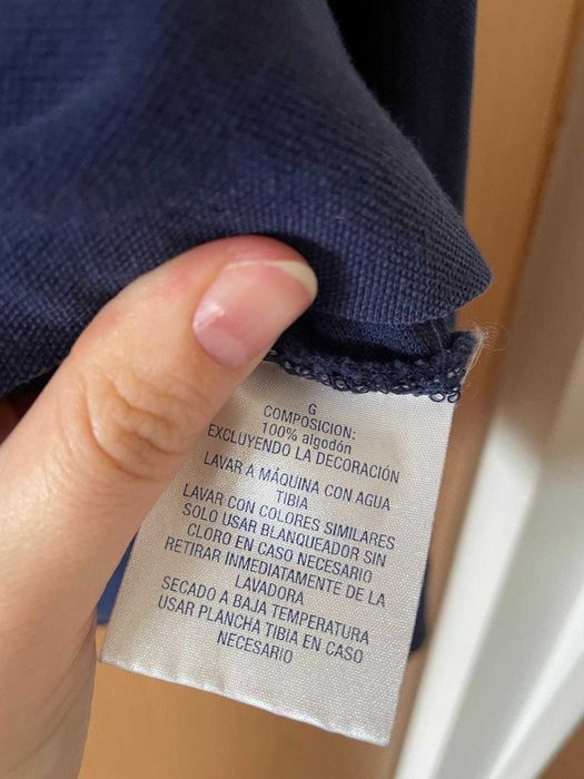 Bluza cu maneci lungi bleumarin si guler polo Ralph Lauren, marimea L
