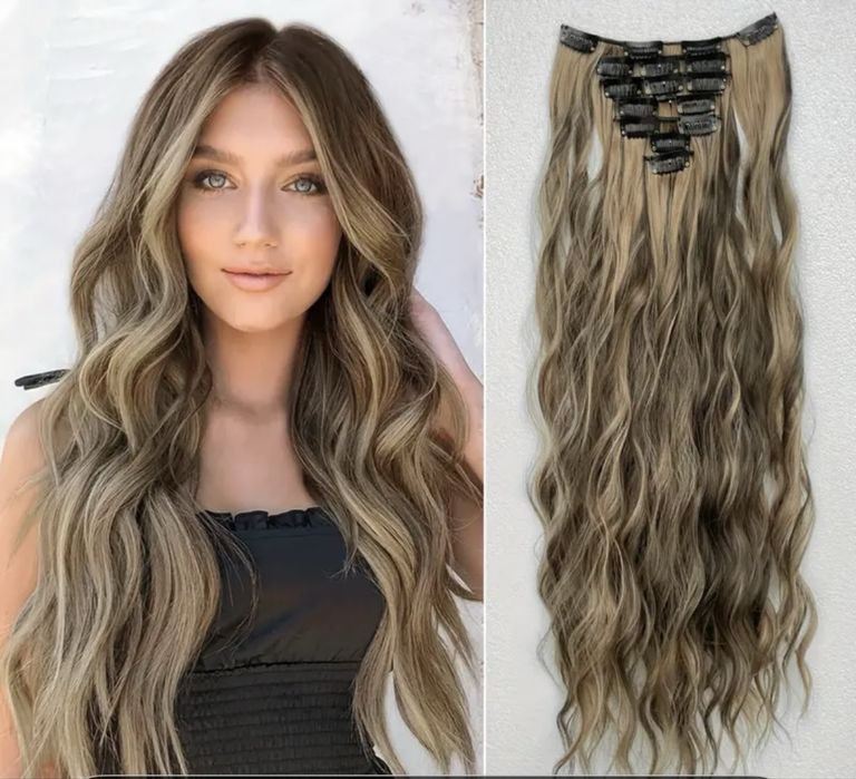 Комплект коса с клипс - екстеншъни 60см термоустойчива - 7 реда