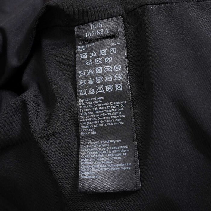 AllSaints Estella Дамско Кожено яке Агнешка Кожа Черно Small UK 8