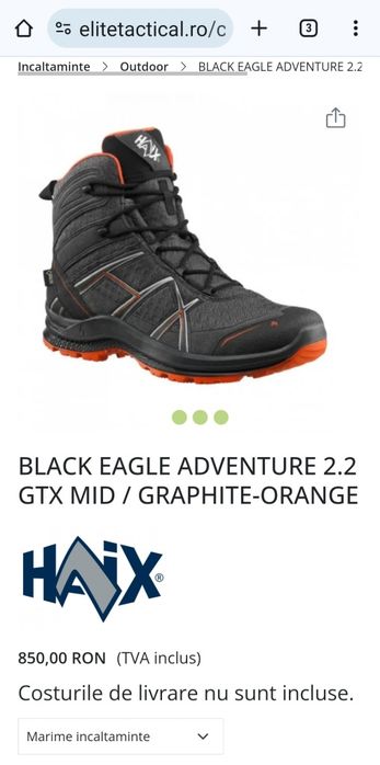 Ghete HAIX Black Eagle Adventure 2.2 Gtx Mid marimea 41