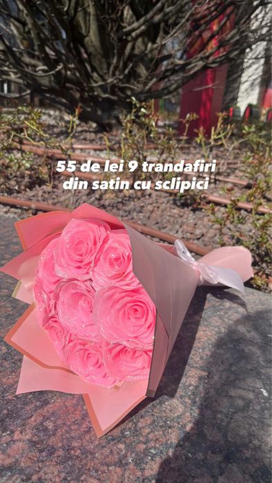 Flori satin sclipici