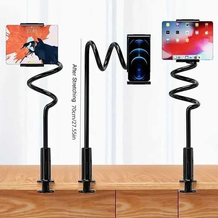Suport telefon flexibil rotatie 360 grade, cu clips prindere birou