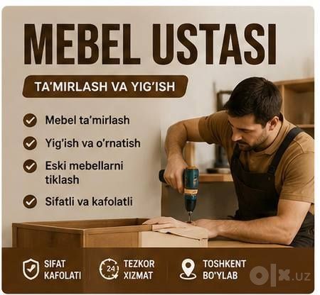 Mebel yigʻish tuzish tamirlash