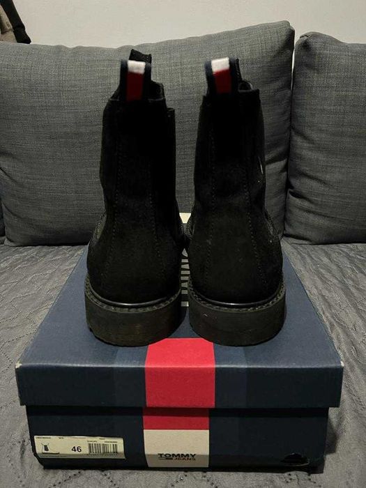 Ghete de piele Tommy Hilfiger negre, modele diferite, marimea 46