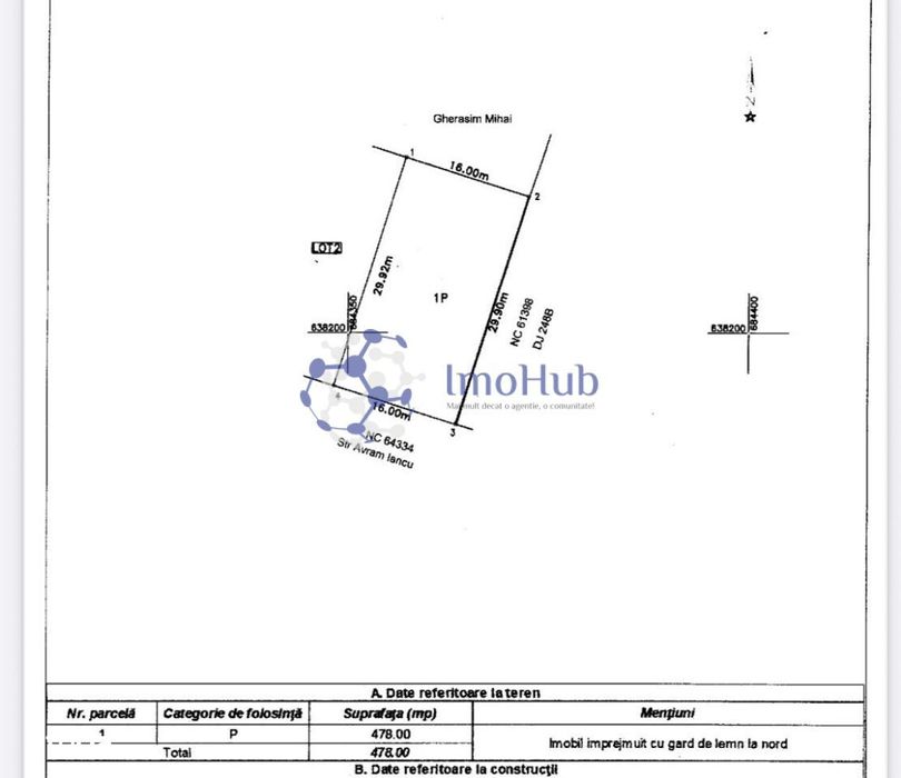 Teren intravilan de vânzare în Letcani - Bogonos, utilități,
