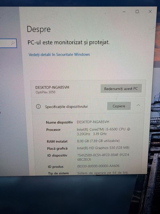 Sistem Desktop Office Dell i5 6gen 8g d4 256g m2 nvme