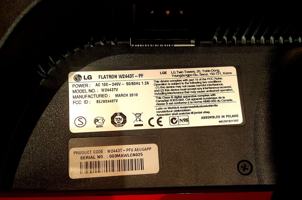 Monitor Lg Flatron W2443T-PF