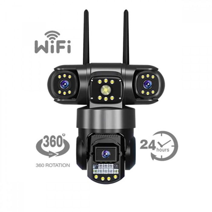 Нова Соларна камера – 12MP Full HD, 4 обективa, нощно виж V380 PRO sim