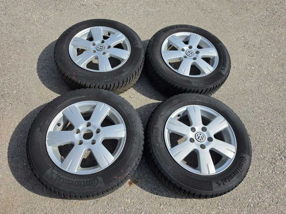 4 бр. Зимни гуми 195/65 R15 с джанти 5x112 VW Audi Skoda Seat