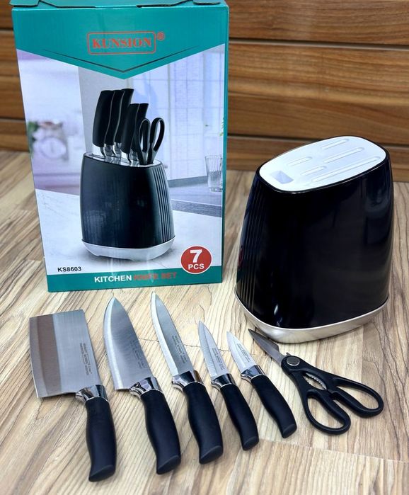 Набор кухонных ножей KWSION 7 предметов с подставкой