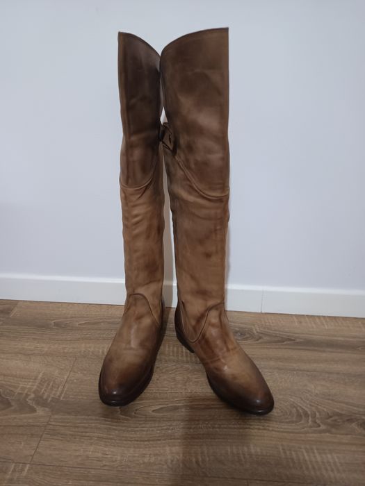 Cizme lungi dama, piele cobra, maro, 36