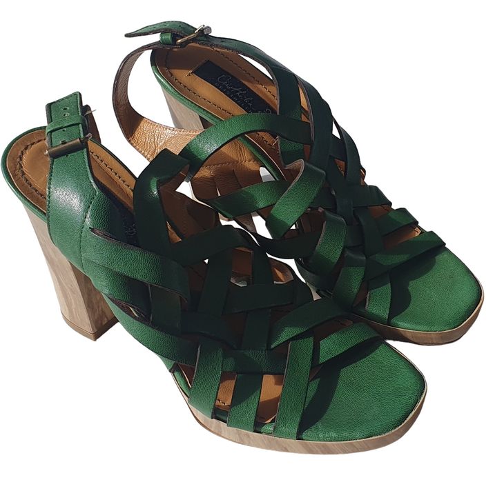 Sandale 38 Musette Cristhelen B, piele, verde