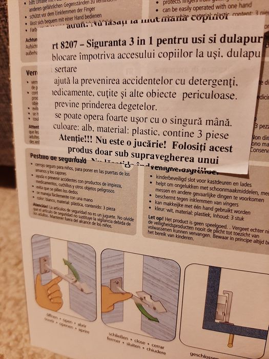 Siguranțe pt uși și dulapuri / geamuri - copii