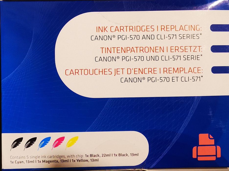 Kомплект от 5 мастилници MediaRange Multipack for Canon  CLI-571