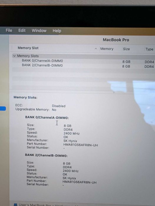 MacBook Pro 2019 6-Core i7 16GB Ram 250GB SSD Radeon 4GB Touchbar