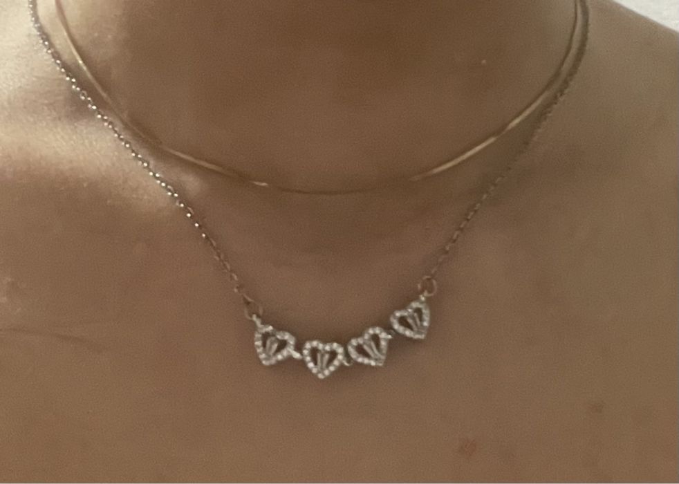 Кулон на шею клевер-сердцечки