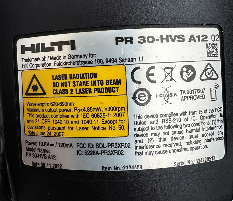 Супер ЦЕНА! Hilti PR 30-HVS A12 - Ротационен лазер за открито като нов