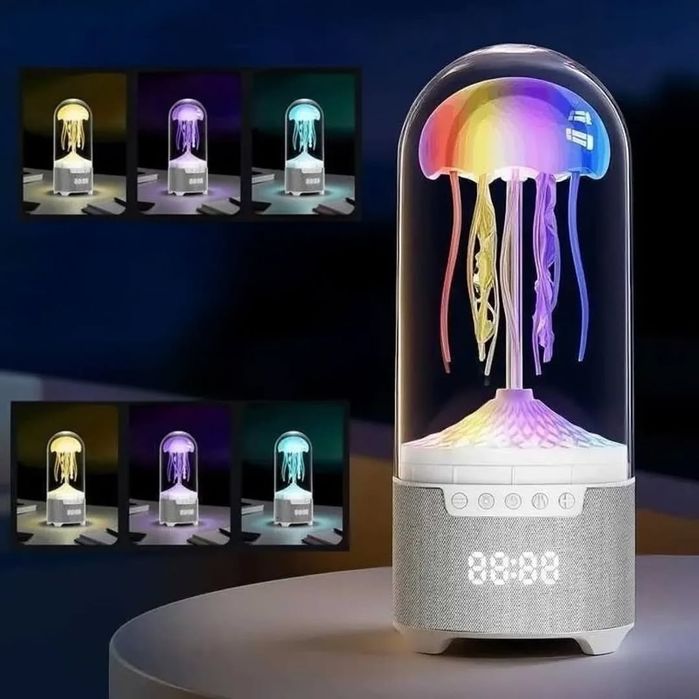 Лампа ночник медуза с часами