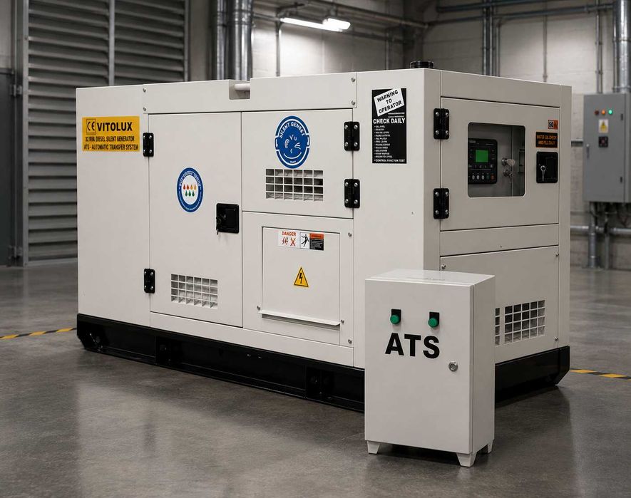 33 КVA / 26 KW Шумозаглушени Трифазни Дизелови Генератори с Автоматика