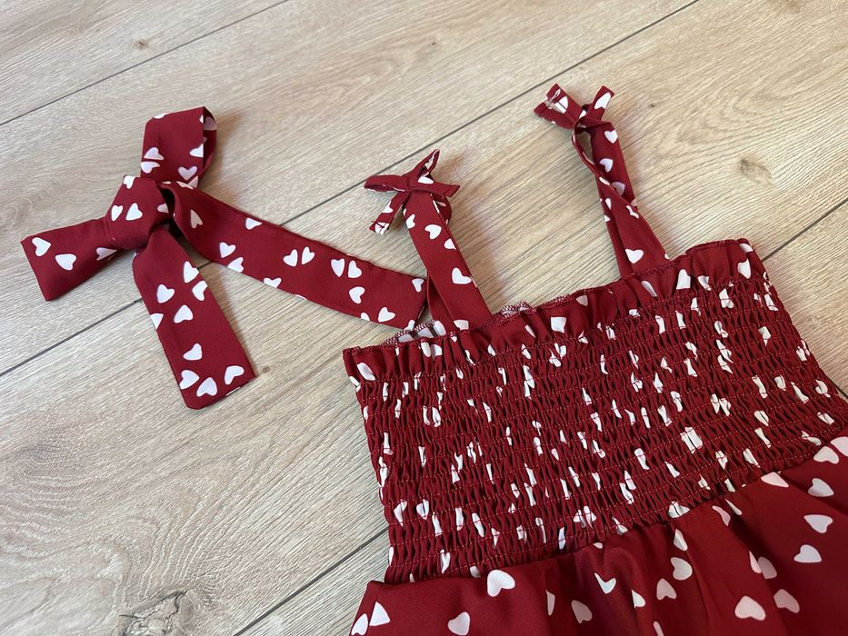Лятна ефирна рокличка на сърчица за момиче, размер 2-3г