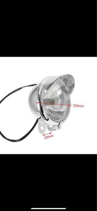 Proiectoare moto LED cromate chrom nichelate chopper bobber cruiser
