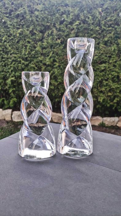 Rogaska Словения два масивни свещника от оловен кристал 1930 г