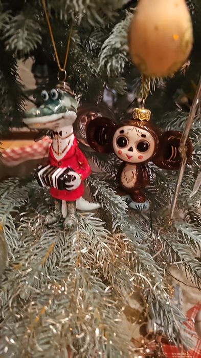 Ёлочные игрушки-бусы стекло