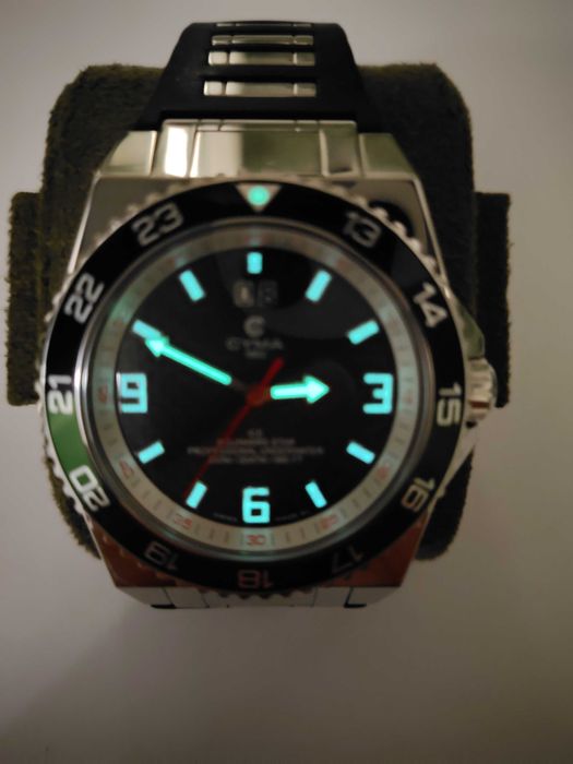 Швейцарски Cyma Ice Aquamare Star Professional Diver, 200m сапфир 43mm