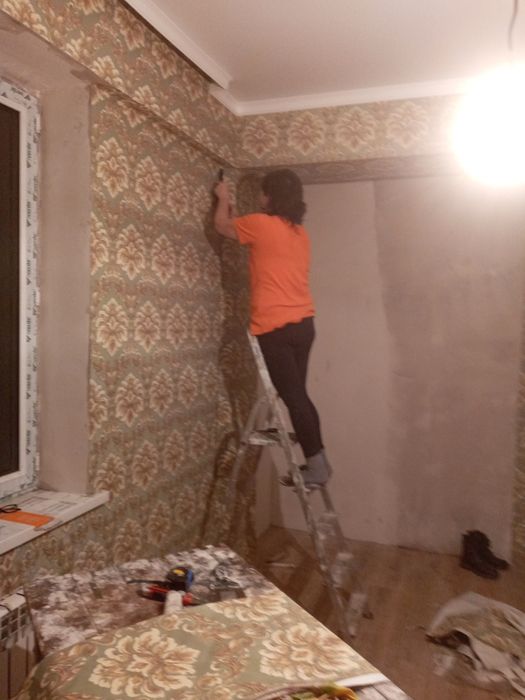 Обои поклеем недорого эмульсия, левкас - Поклейка обоев Талдыкорган на Olx