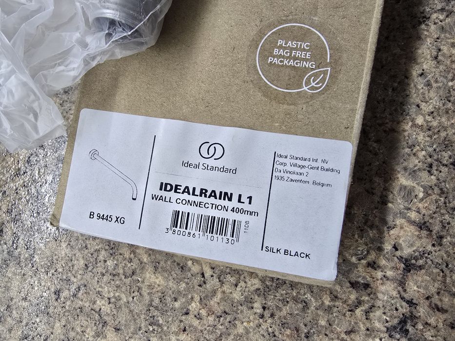Ideal standart рамо за душ пита B9445XG   ideal rain 400mm черен мат
